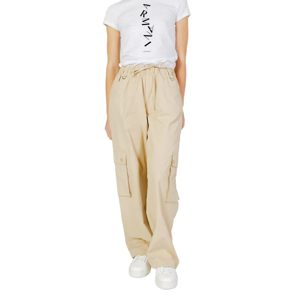 Only Women's Beige Cotton Jeans & Pant