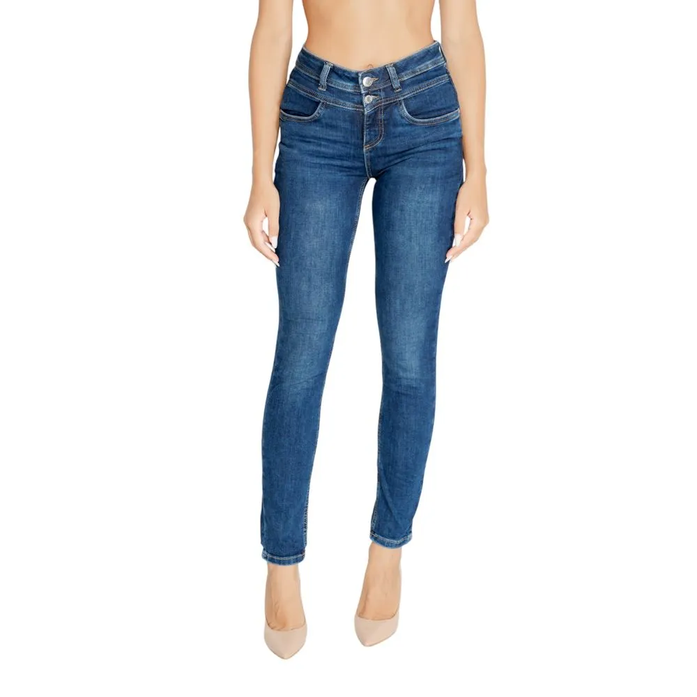 Street One Women's Blue Cotton Jeans & Pant