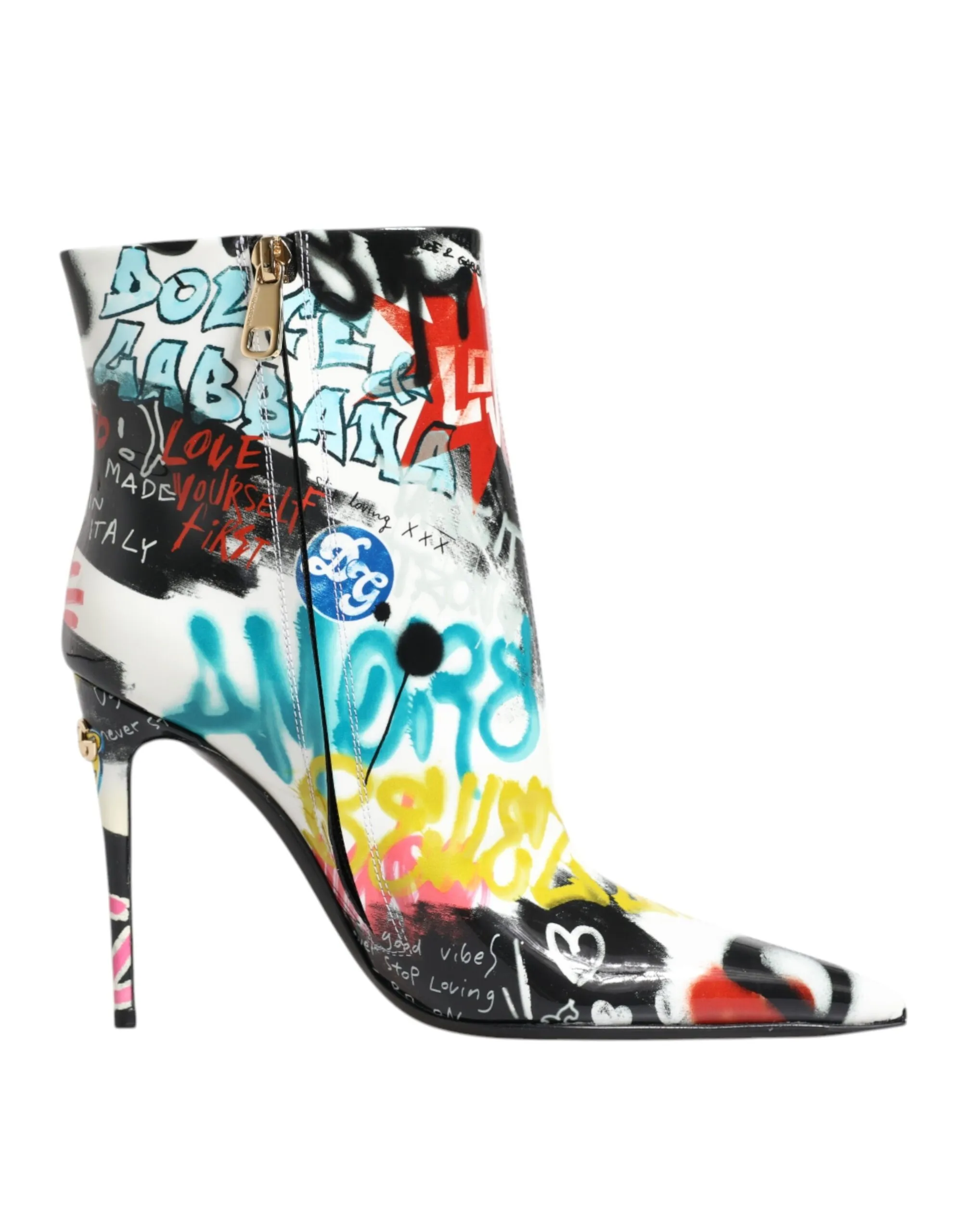Dolce & Gabbana Women's Multicolor Graffiti Keira Mid Calf Boots Shoes