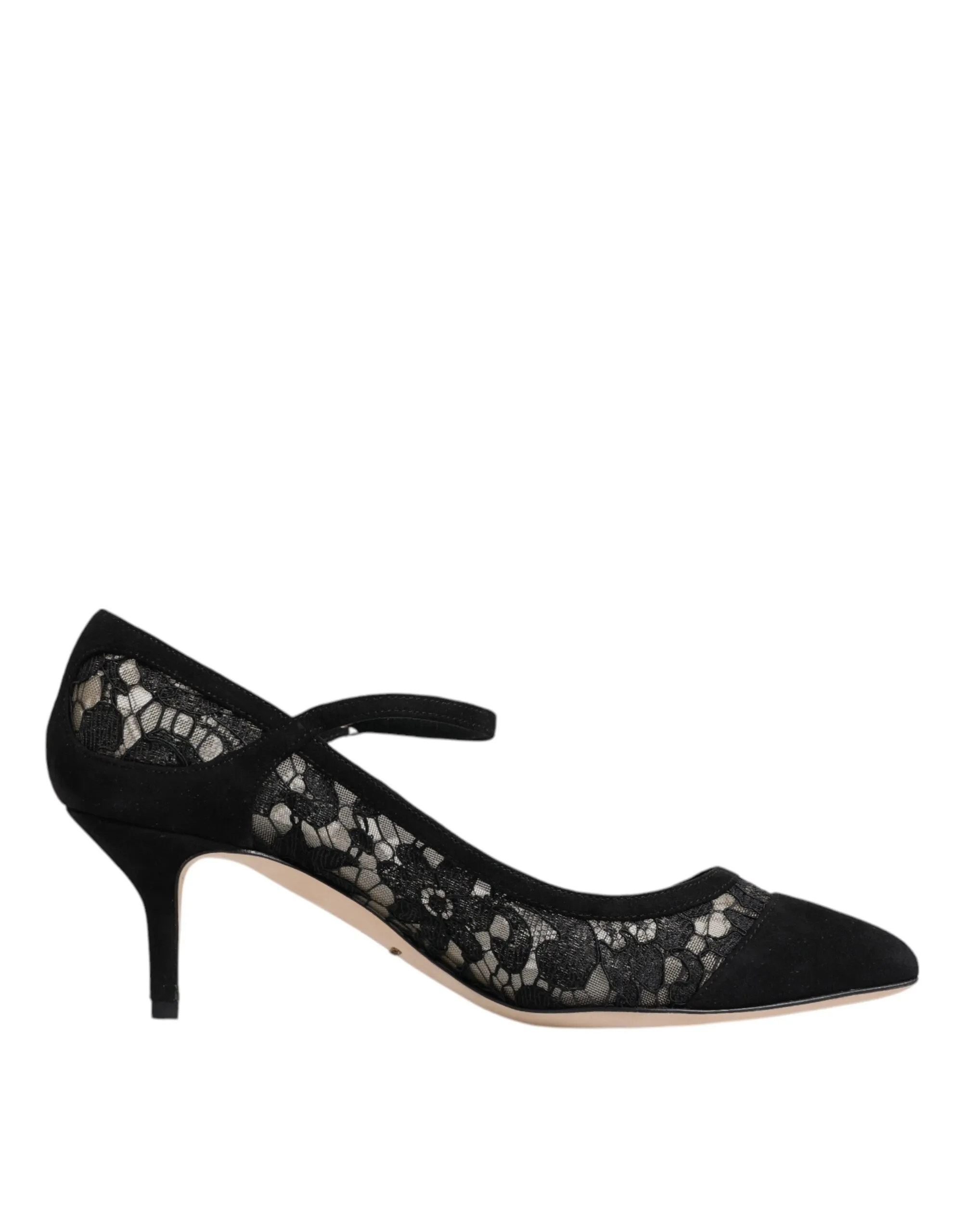 Dolce & Gabbana Women's Black Mary Jane Taormina Lace Pumps Shoes