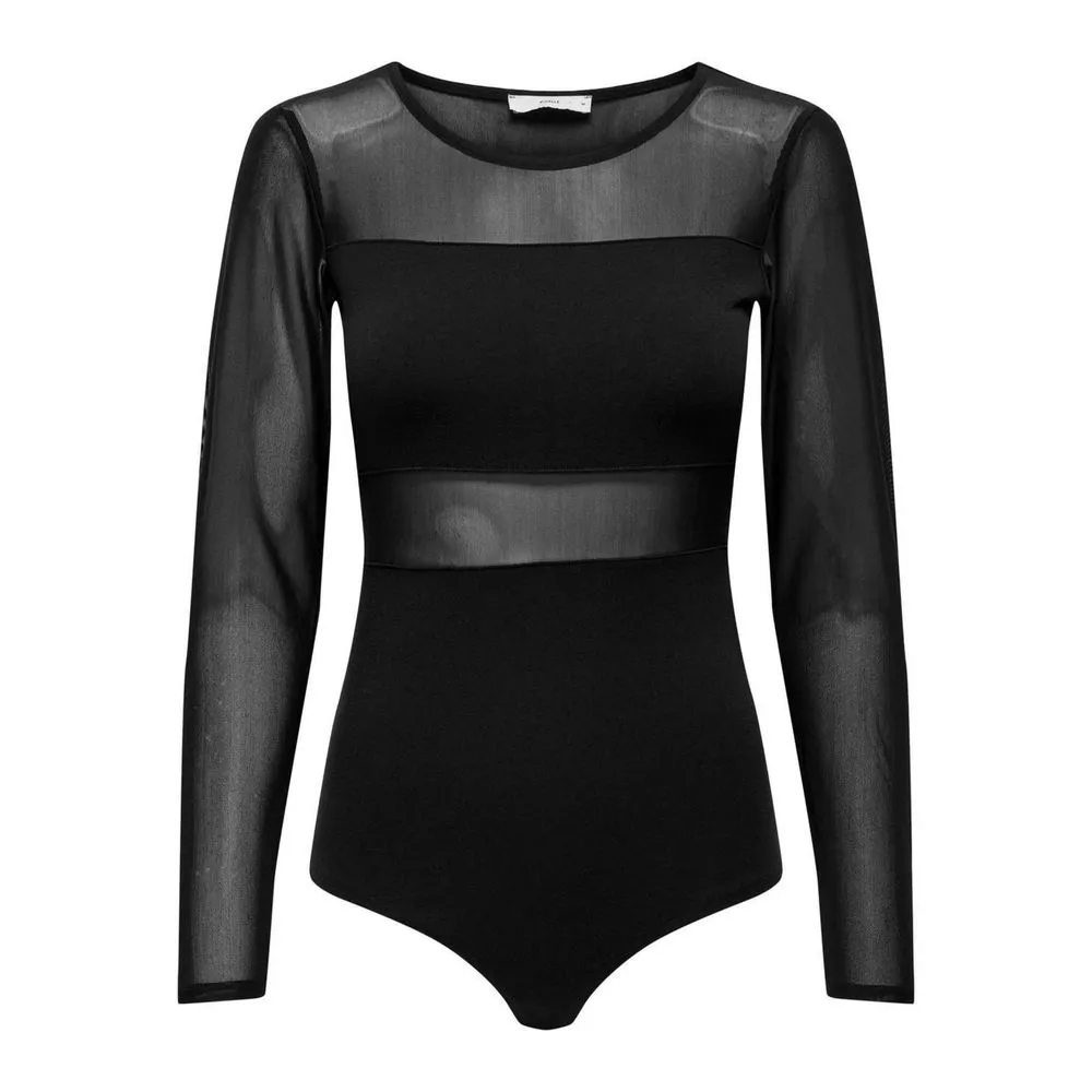 Only Women's Black Cotton Tops & T-Shirt