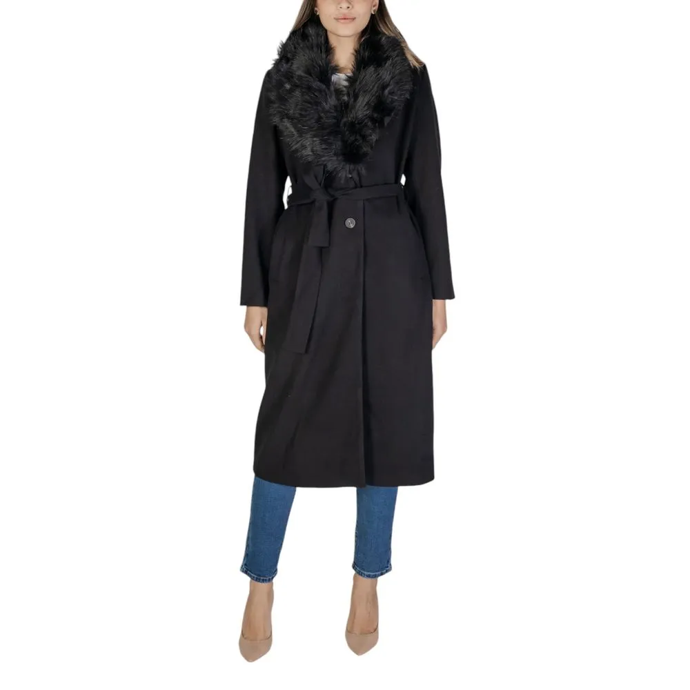 Vila Clothes Women's Black Polyester Jackets & Coat