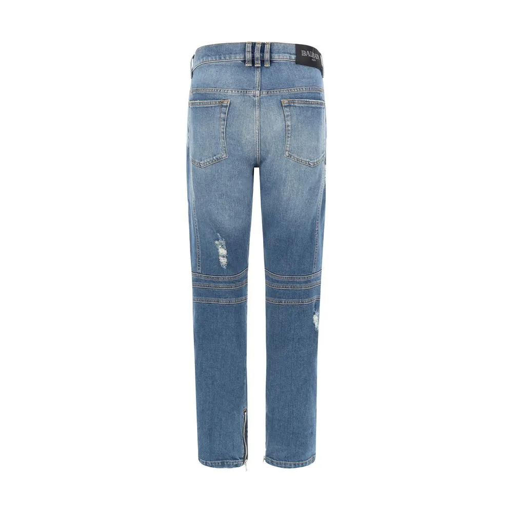 Balmain Men's Biker Jeans