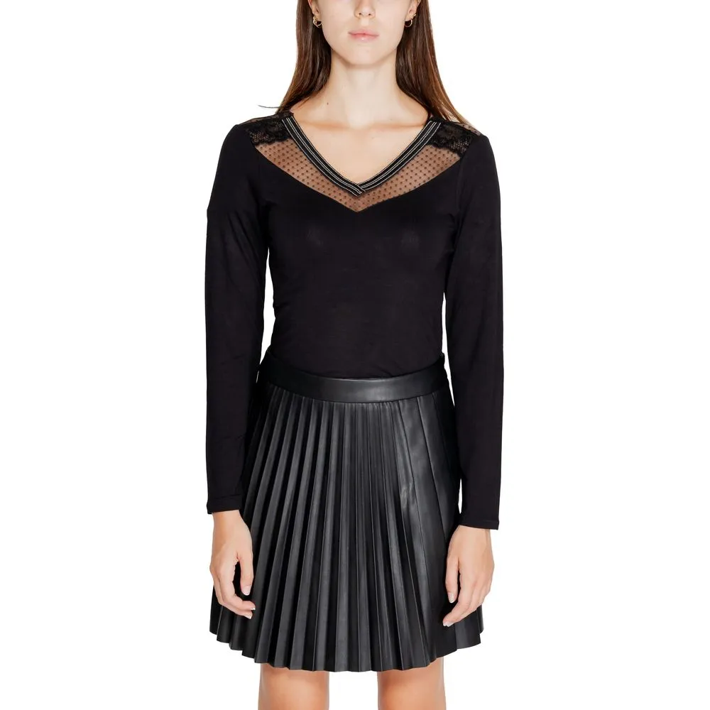 Morgan De Toi Women's Black Viscose Tops & T-Shirt