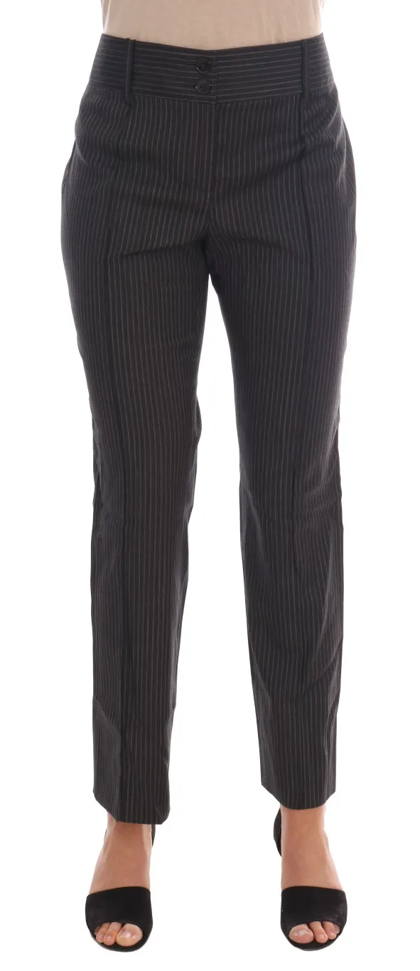 Dolce & Gabbana Women's Elegant Slim Fit Striped Dress Pants