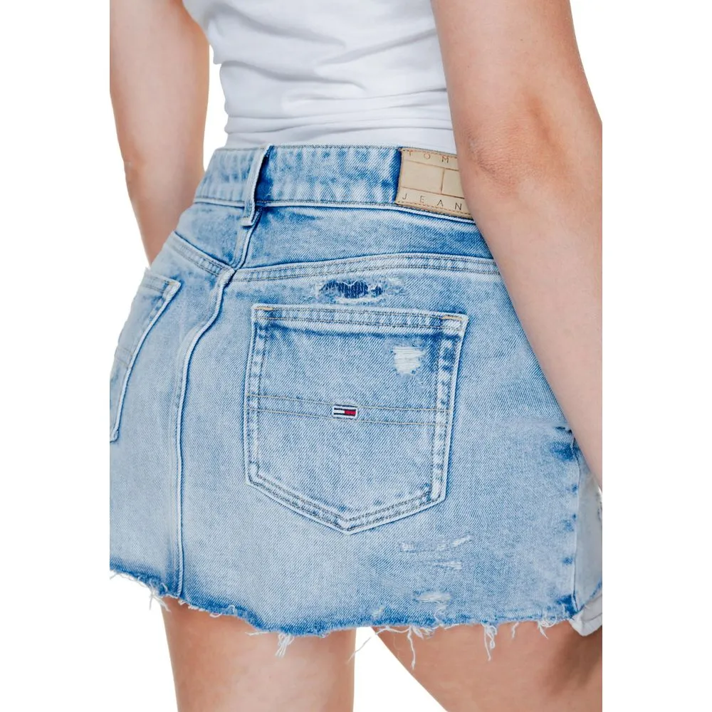 Tommy Hilfiger Jeans Women's Light Blue Cotton Cotton Skirt