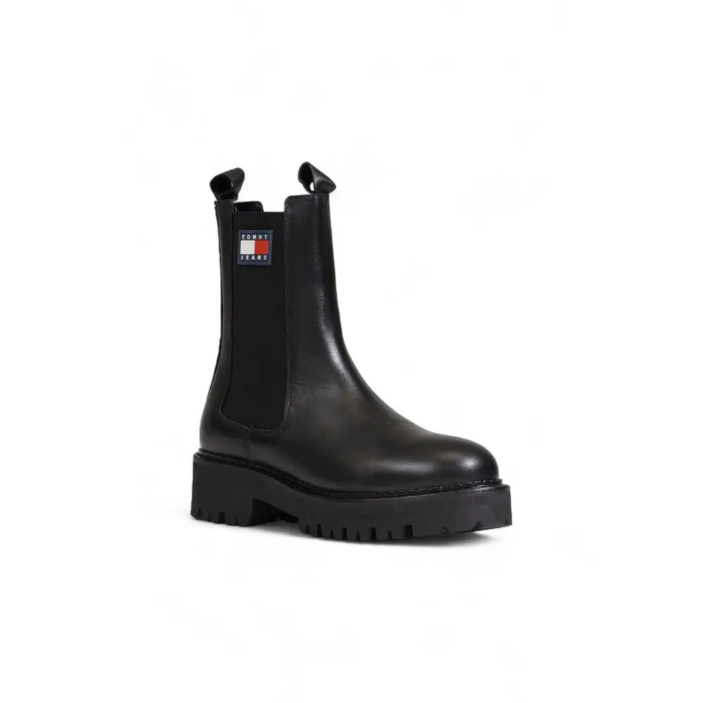 Tommy Hilfiger Women's Black Leather Boot