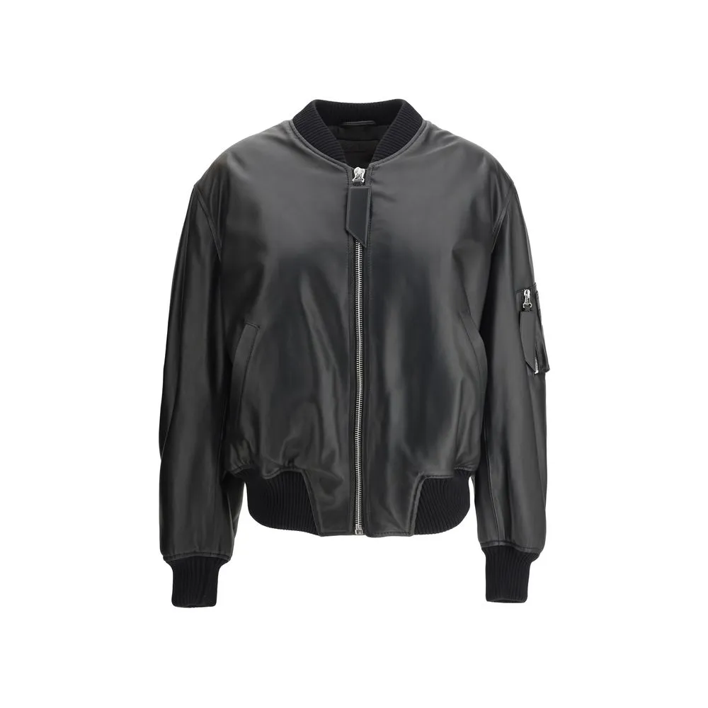 The Attico Women's Leather Anja Bomber Jacket