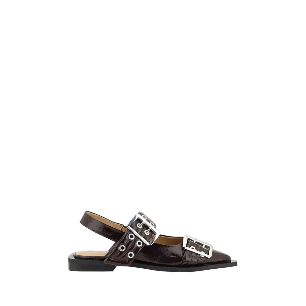 Ganni Women's Buckle Ballerinas
