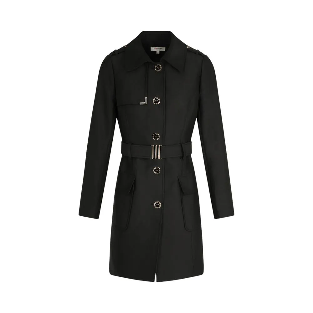 Morgan De Toi Women's Black Polyester Jackets & Coat