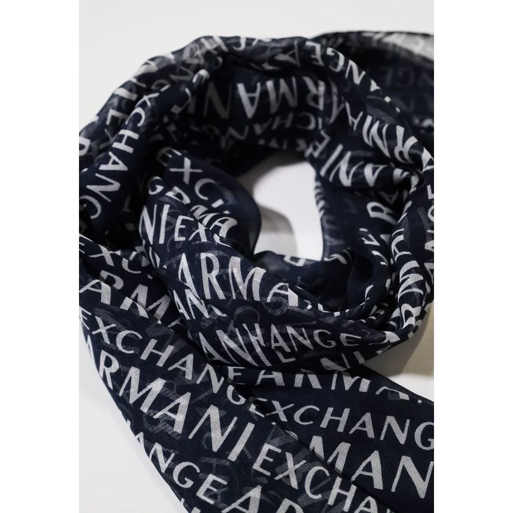 Armani Exchange Women's Blue Modal Scarf