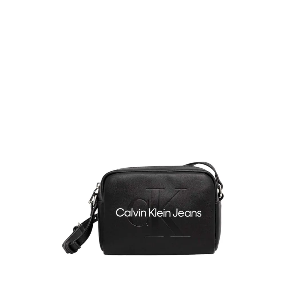 Calvin Klein Jeans Women's Black And White Polyethylene Handbag