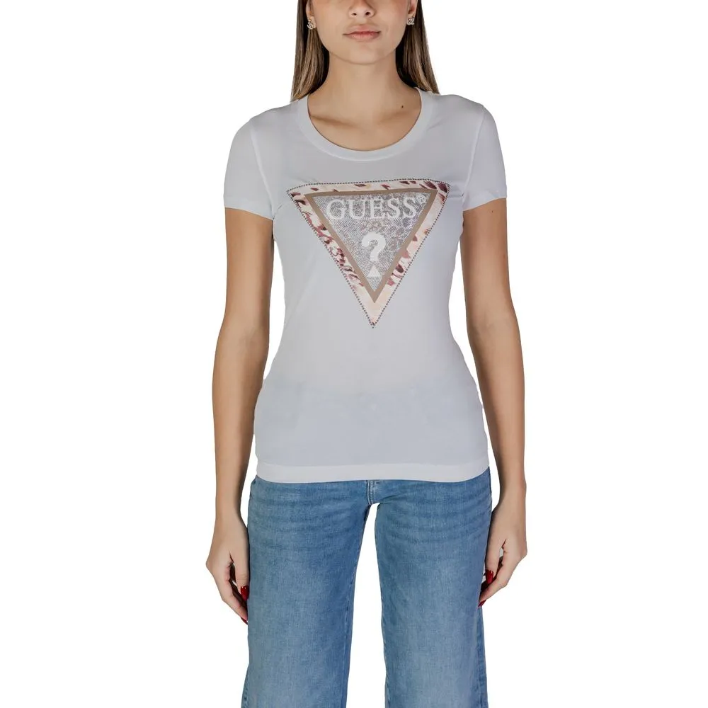 Guess Women's White Cotton Tops & T-Shirt