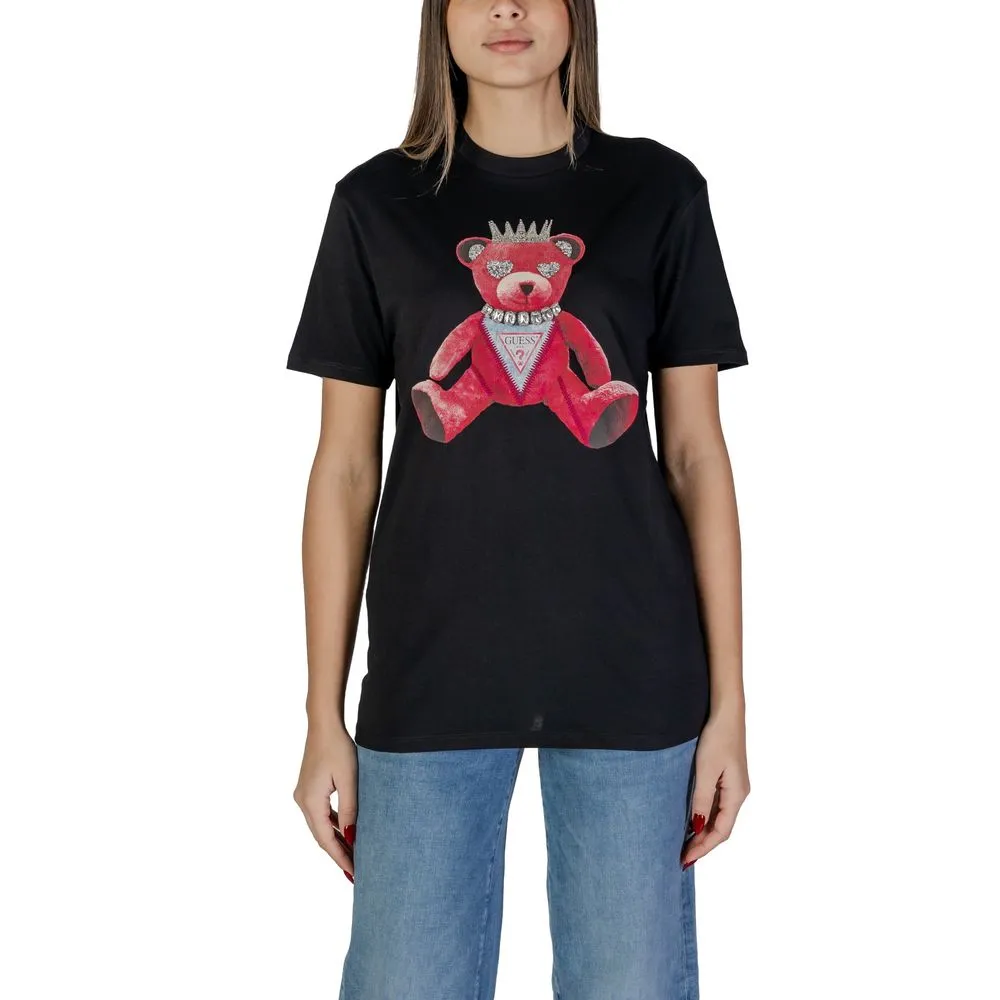Guess Women's Black Cotton Tops & T-Shirt