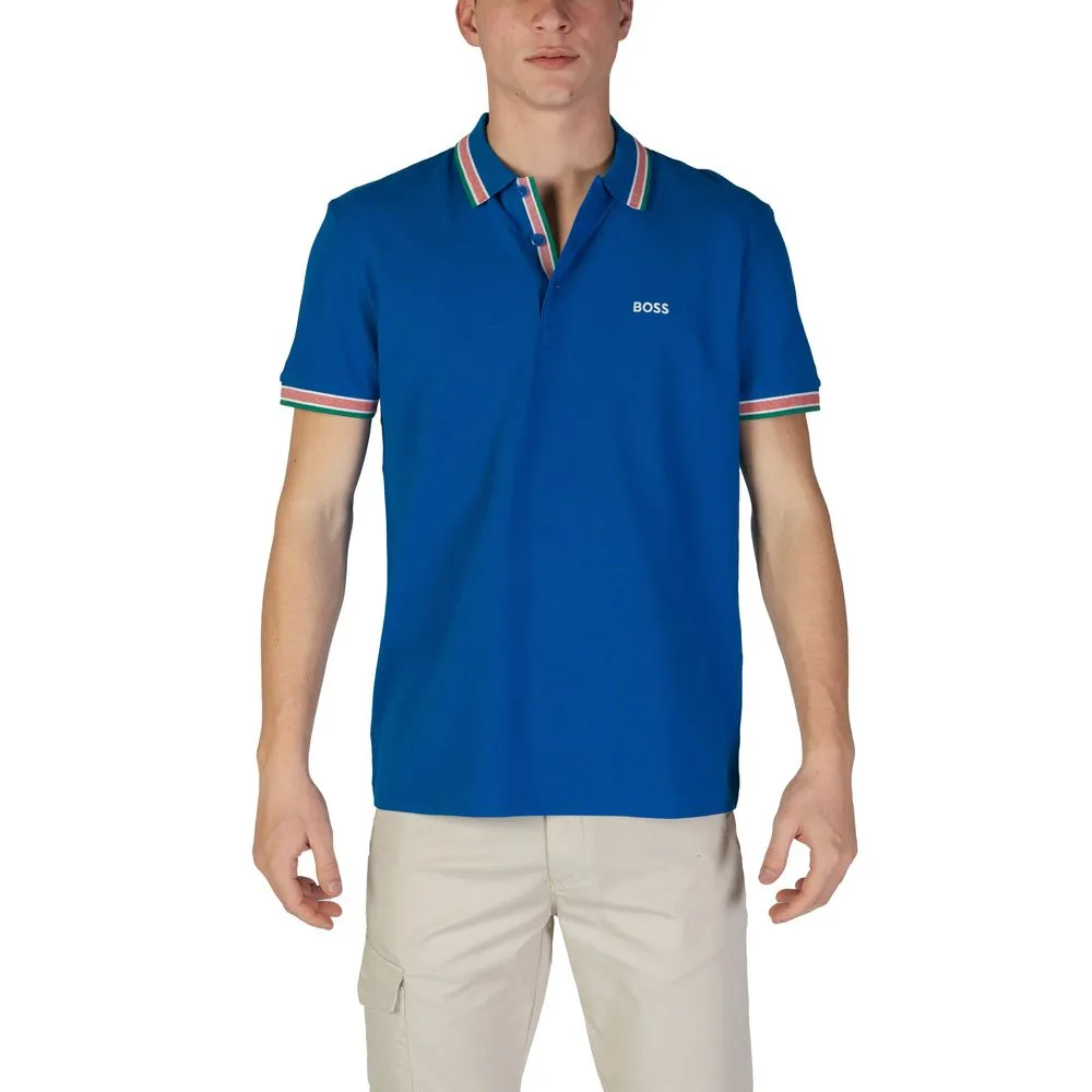 Hugo Boss Men's Blue Cotton Polo Shirt