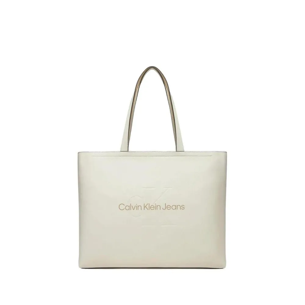 Calvin Klein Jeans Women's White Polyethylene Handbag