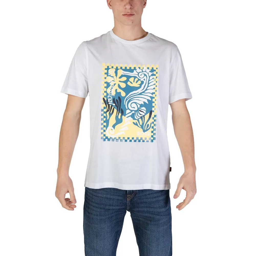 Hugo Boss Men's White Cotton T-Shirt