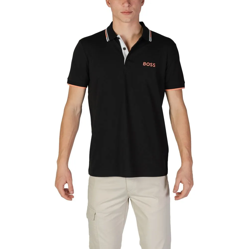 Hugo Boss Men's Black Cotton Polo Shirt