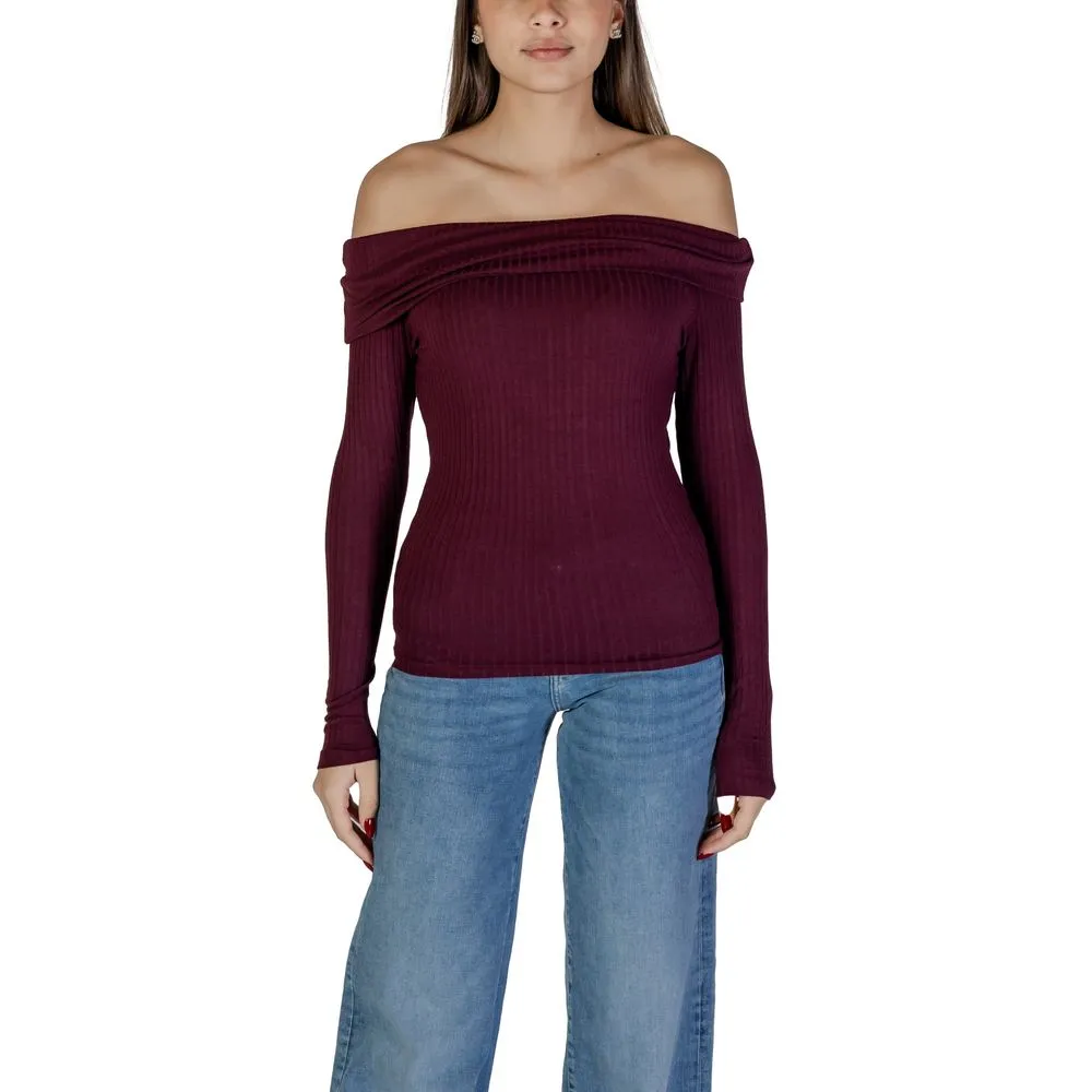 Jacqueline De Yong Women's Bordeaux Viscose Tops & T-Shirt