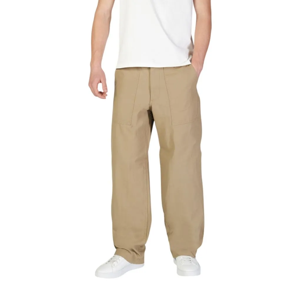 Jack Jones Men's Beige Cotton Jeans & Pant