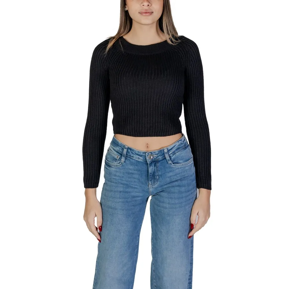 Jacqueline De Yong Women's Black Acrylic Tops & T-Shirt