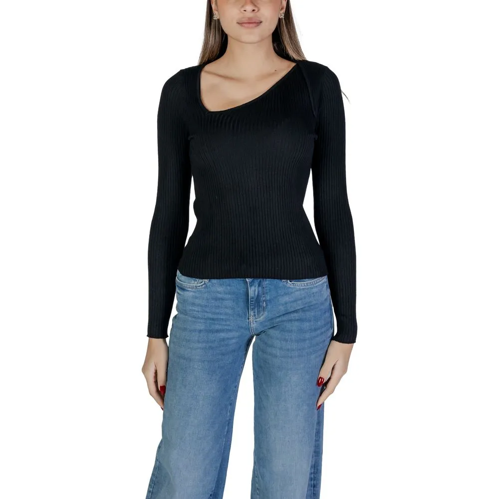 Vila Clothes Women's Black Viscose Tops & T-Shirt