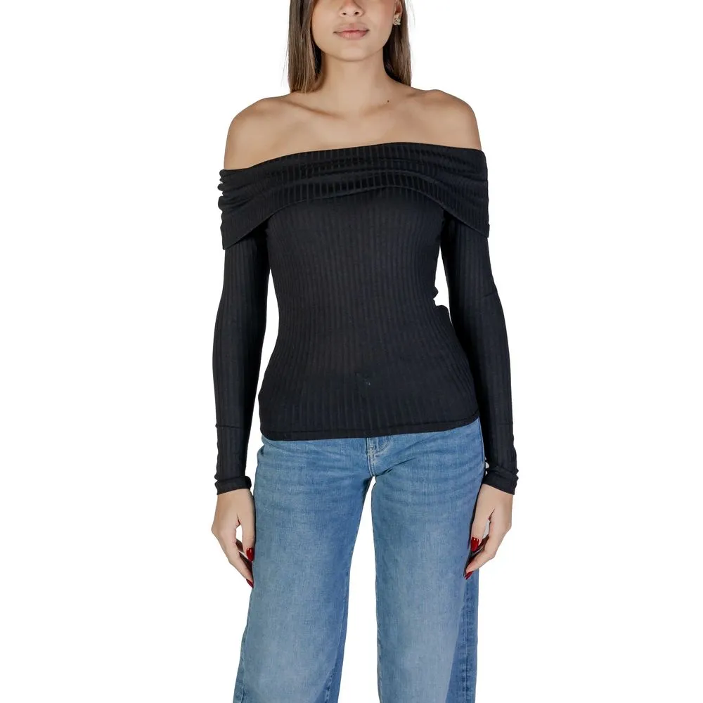 Jacqueline De Yong Women's Black Viscose Tops & T-Shirt