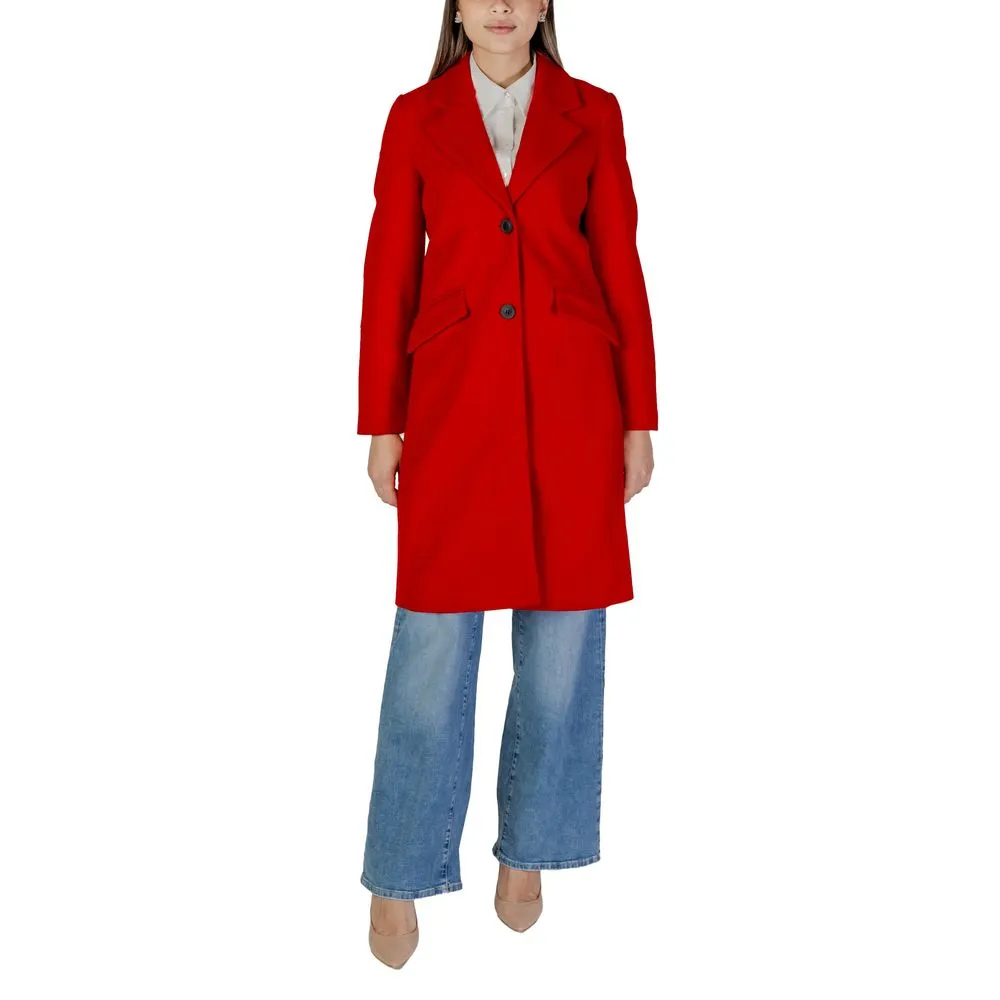 Vero Moda Women's Red Polyester Jackets & Coat