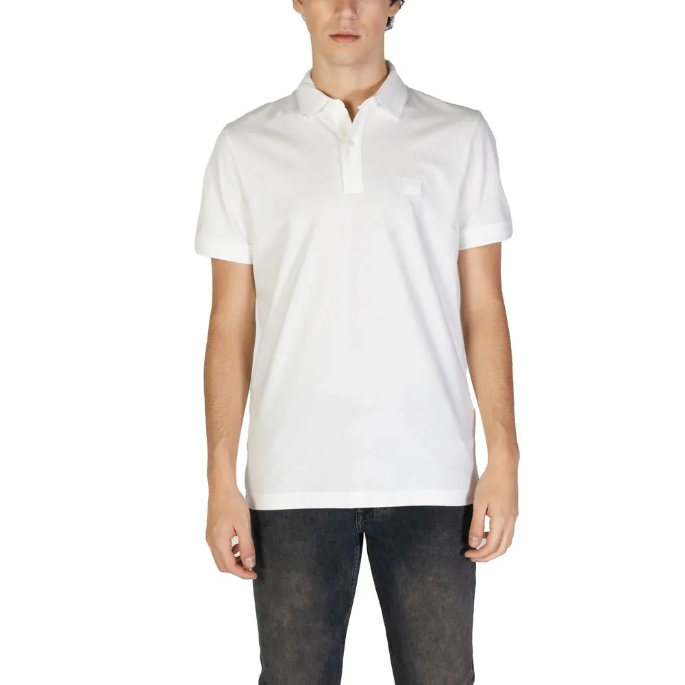 Hugo Boss Men's White Cotton Polo Shirt
