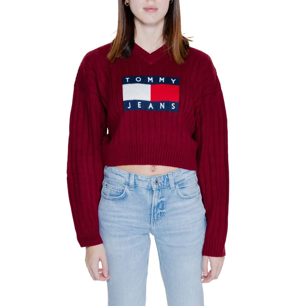 Tommy Hilfiger Jeans Women's Bordeaux Recycled Polyester Sweater