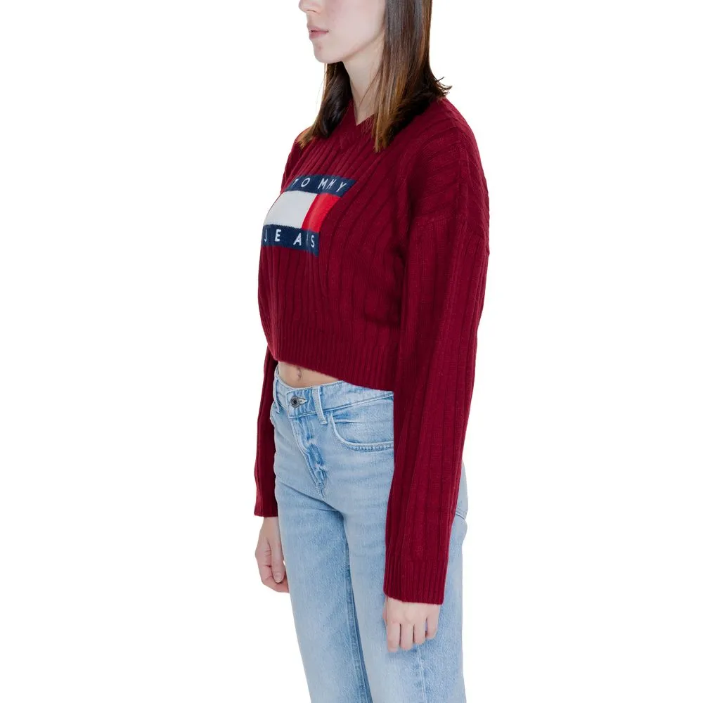 Tommy Hilfiger Jeans Women's Bordeaux Recycled Polyester Sweater
