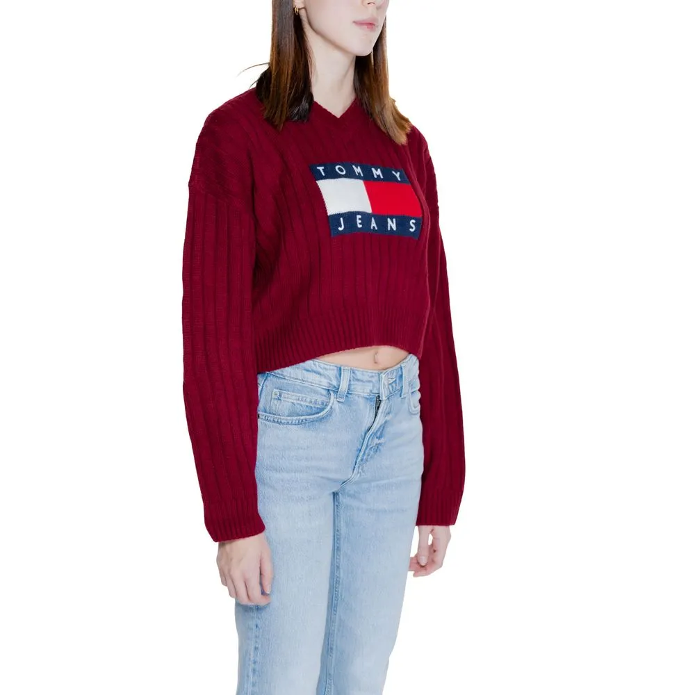Tommy Hilfiger Jeans Women's Bordeaux Recycled Polyester Sweater
