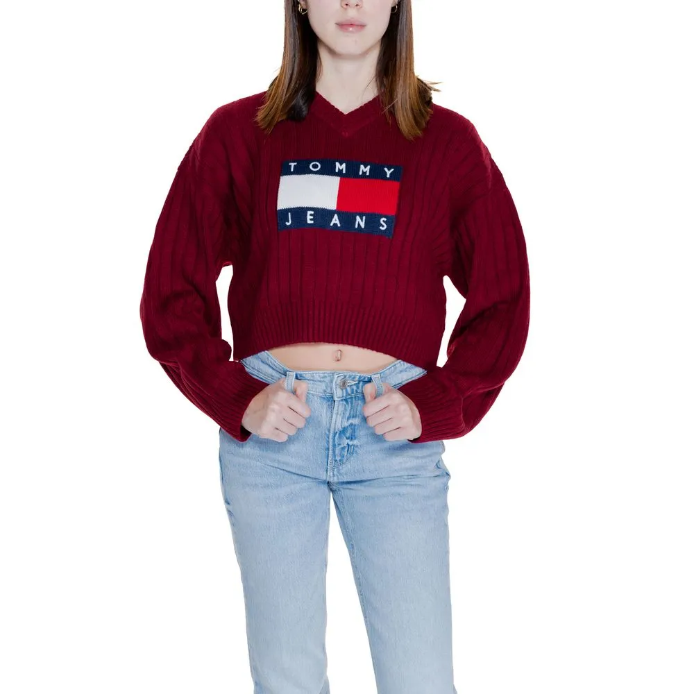 Tommy Hilfiger Jeans Women's Bordeaux Recycled Polyester Sweater