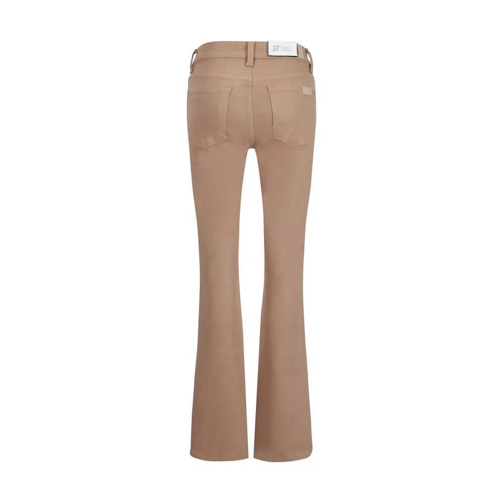 7FOR Women's Coated Strecht Cafe Crema Denim Pants