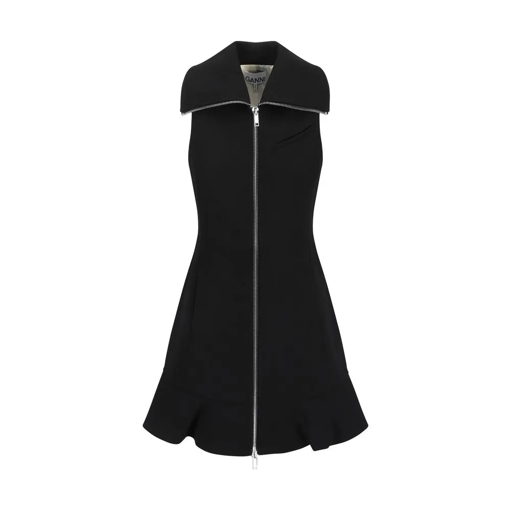 Ganni Women's Bonded Crepe Mini Dress
