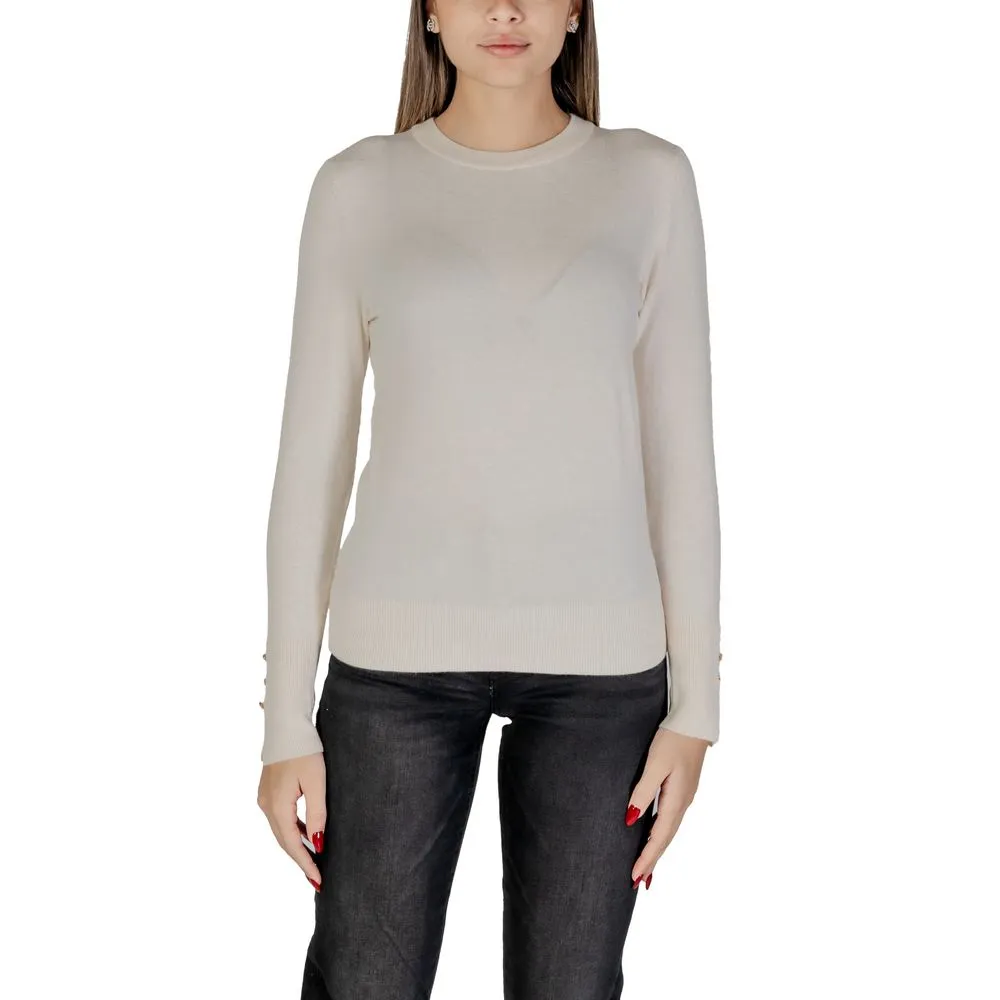Jacqueline De Yong Women's Cream Viscose Tops & T-Shirt