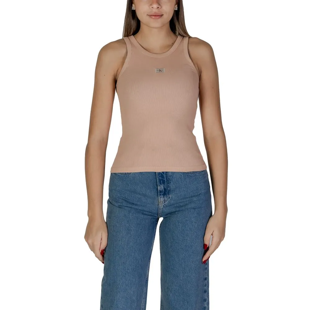 Calvin Klein Jeans Women's Pink Cotton Tops & T-Shirt