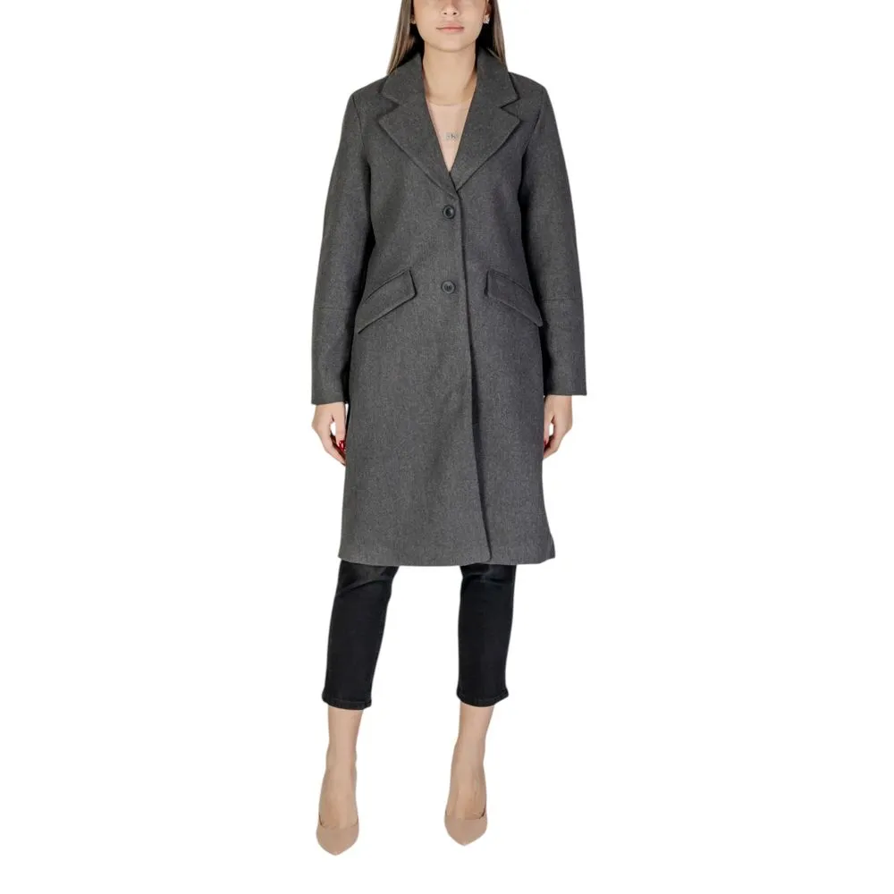 Vero Moda Women's Gray Polyester Jackets & Coat