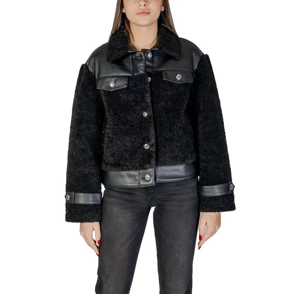 Morgan De Toi Women's Black Polyester Jackets & Coat