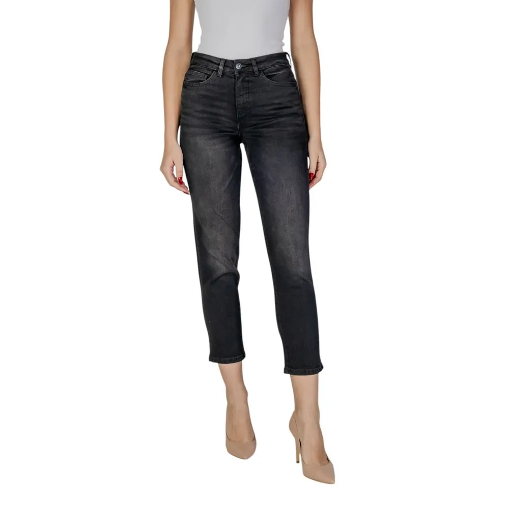 ICHI Women's Black Cotton Jeans & Pant