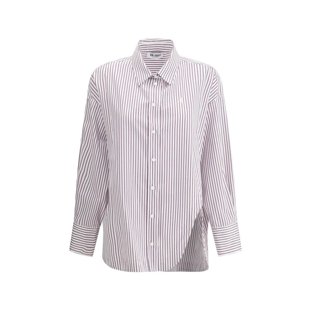 The Attico Women's Asymmetrical strip Shirt