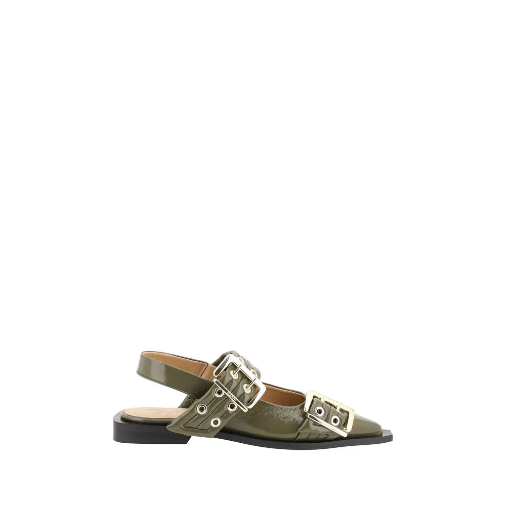 Ganni Women's Buckle Ballerinas