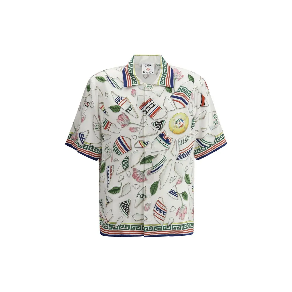 Casablanca Men's Cuban Collar Shirt