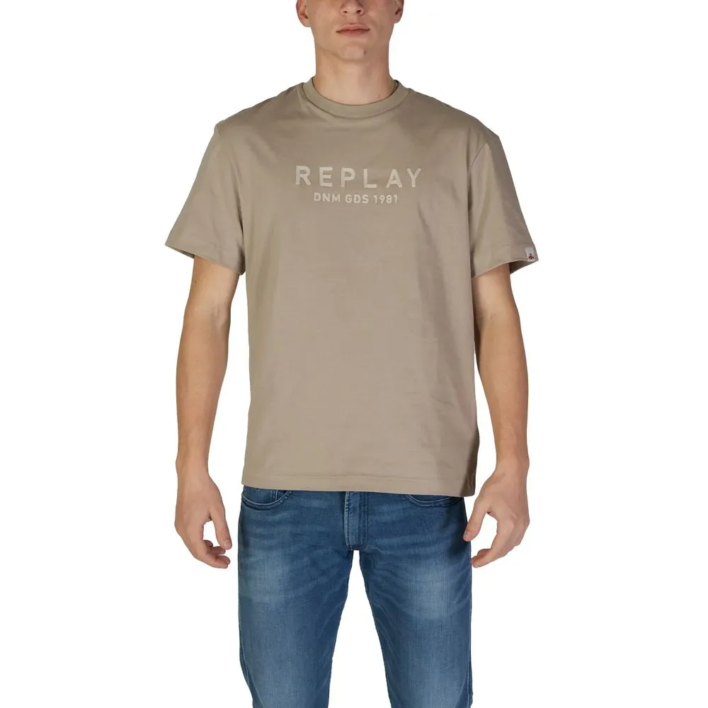 Replay Men's Beige Cotton T-Shirt