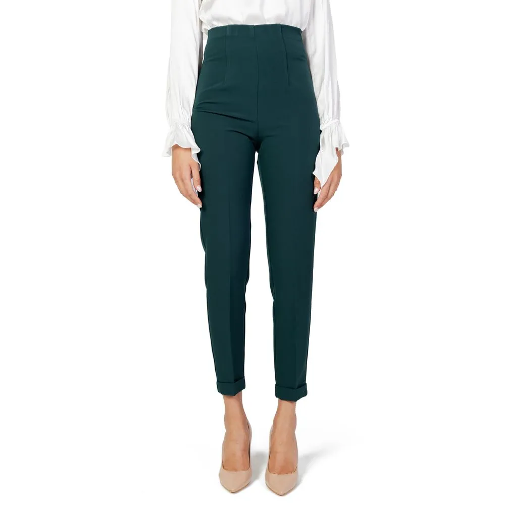 Sandro Ferrone Women's Green Polyester Jeans & Pant