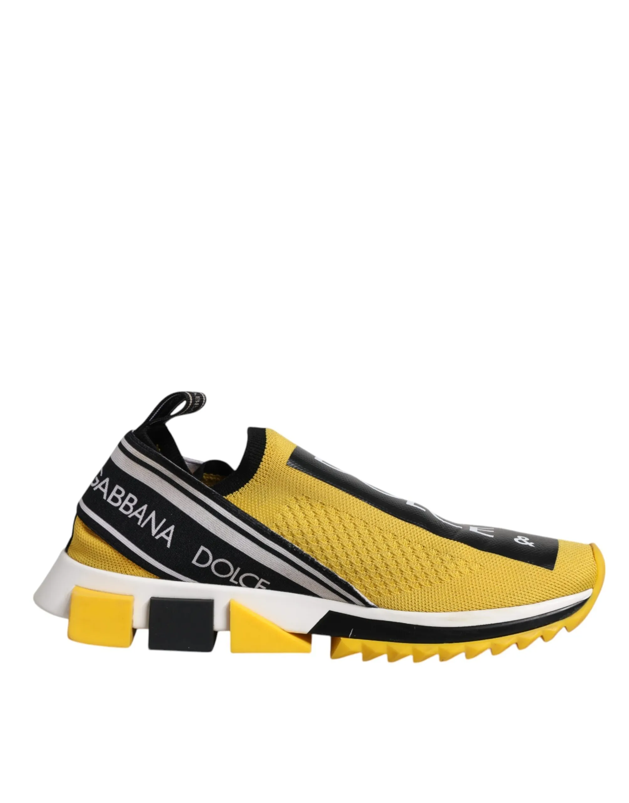 Dolce & Gabbana Men's Yellow Black Slip On Sorrento Sneaker Shoes