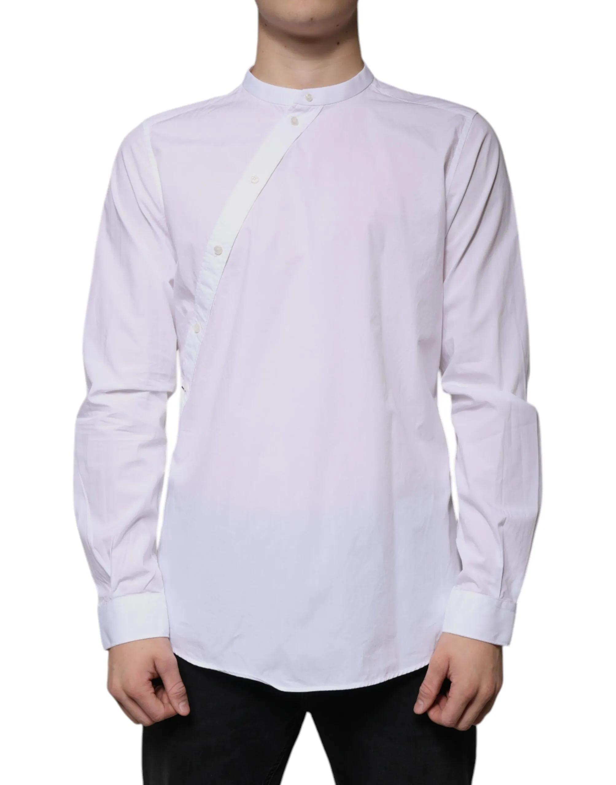 Dolce & Gabbana Men's White Cotton Slim Fit MARTINI Dress Shirt