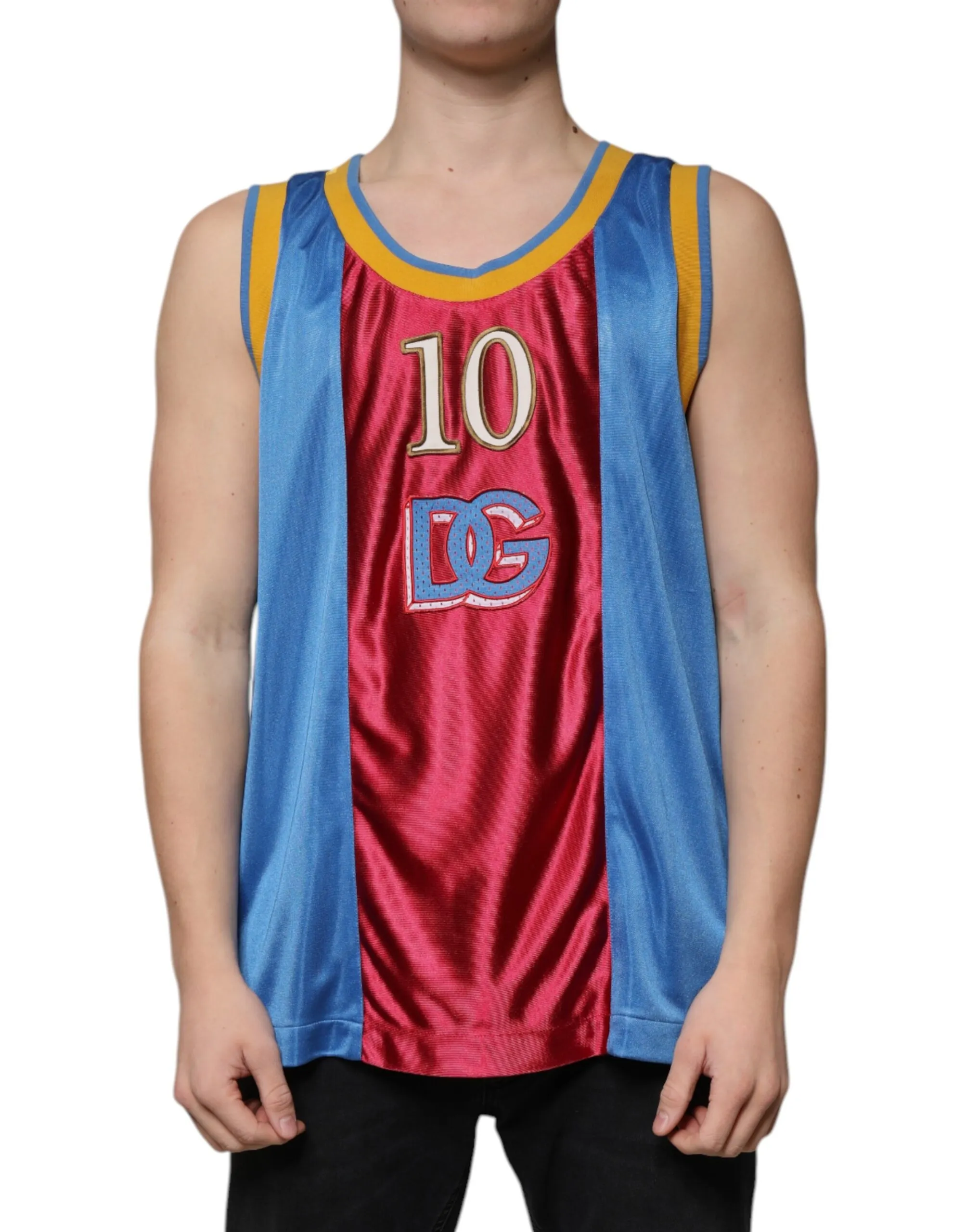 Dolce & Gabbana Men's Multicolor Jersey Tank Sleeveless T-shirt