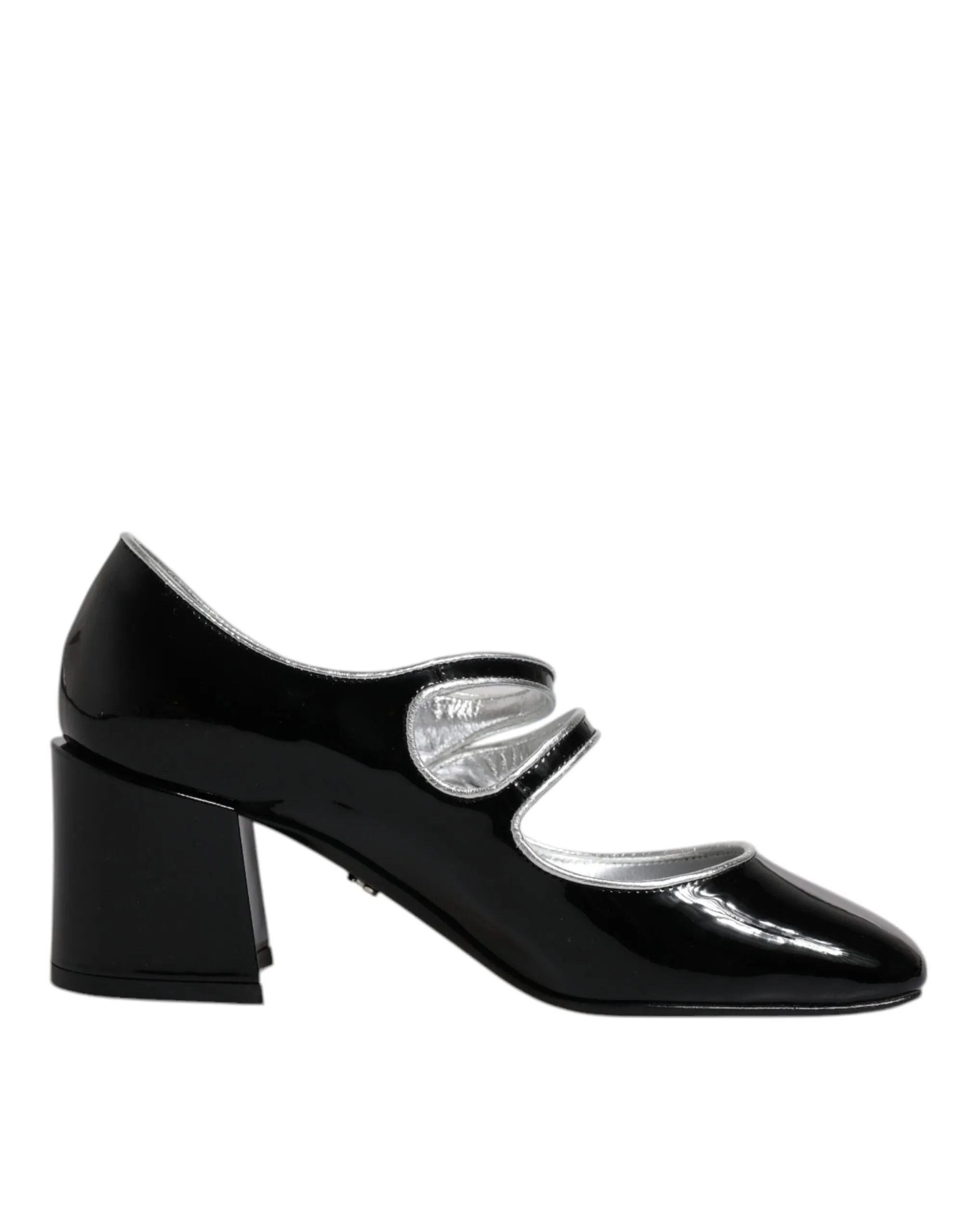 Dolce & Gabbana Women's Black Patent Leather Crystal Mary Jane Pumps Shoes