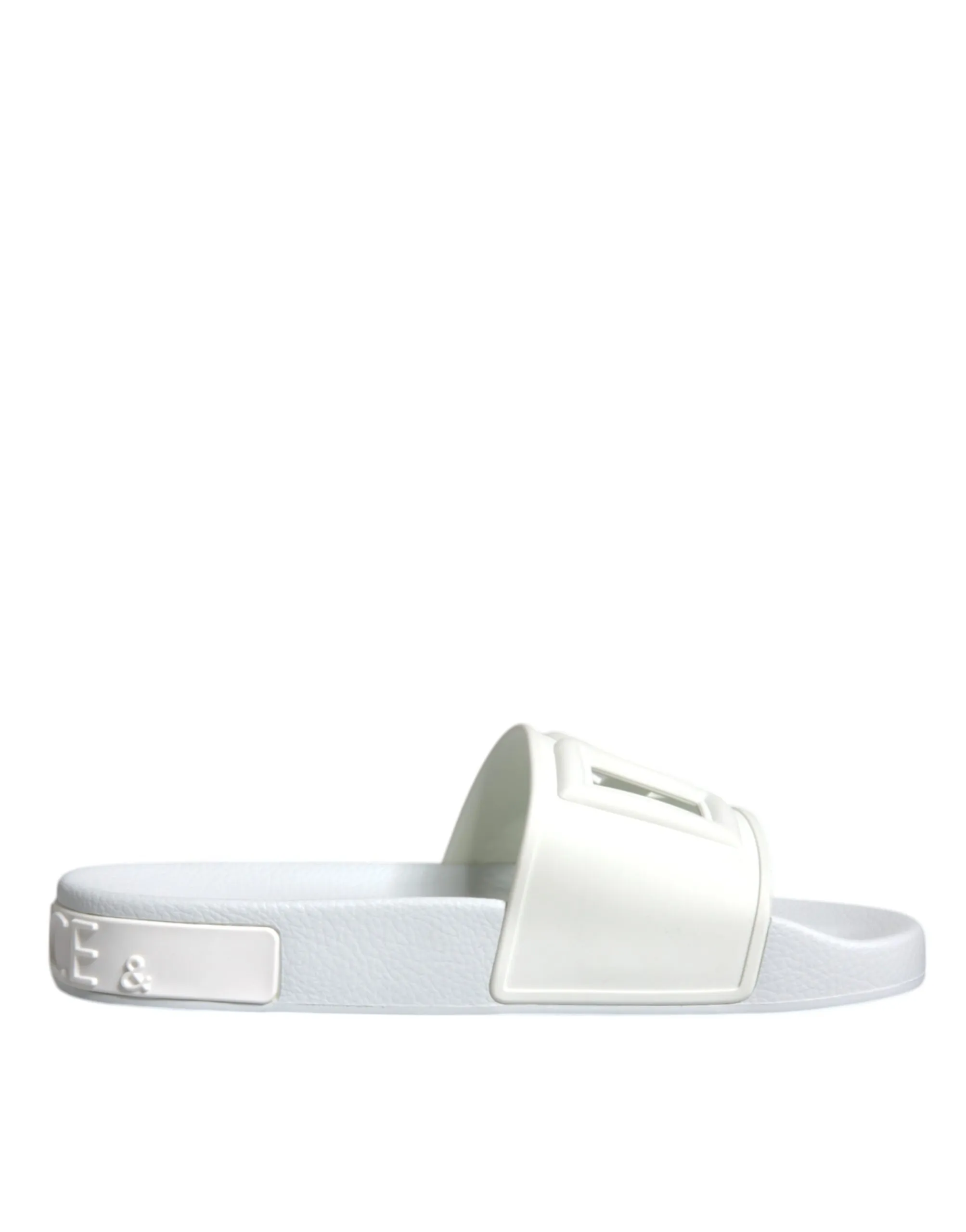 Dolce & Gabbana Women's White Rubber Slides Sandals Beachwear Shoes